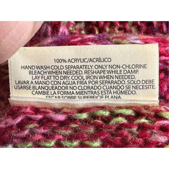 Y2K Bobbie Brooks Multicolor Knit Sweater Midi Dress Large Pockets Space Dye - Picture 9 of 9